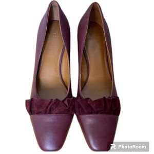 H by Halston Kinsley Burgundy Stacked Heel Pumps SIZE 8 NWOT
